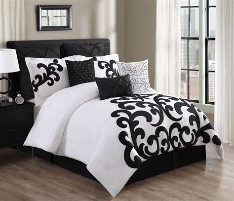 Empress King Size Black And White 9 Piece Comforter Set