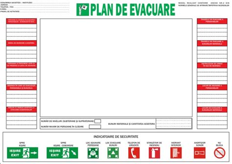 Plan De Evacuare In Caz De Incendiu Model Cadru Din Anexa Nr 2 La Omai