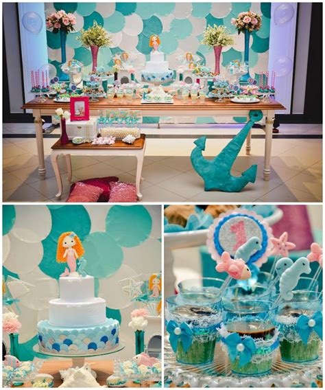 Mermaid Themed 1st Birthday Party Via Karas Party Ideas