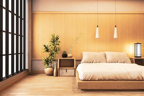 Premium Photo Interior Luxury Modern Japanese Style Bedroom Mock Up
