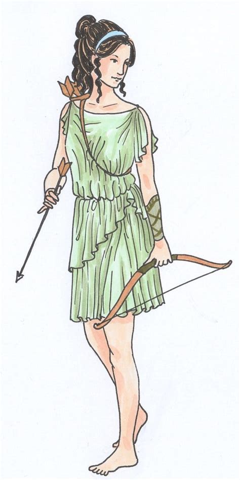 Artemis The Greek Goddess Of The Hunt Drawing