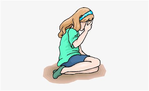 Sad Girl Sitting Png Girl Crying Cartoon 350x422 Png