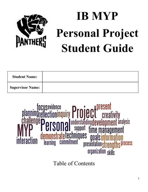 Pdf Ib Myp Personal Project Student Guide Dokumentips