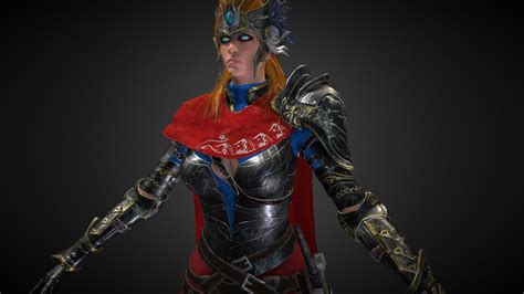 female armor warrior valkyrie 3d model by jhobertcg [f3a97f7] sketchfab