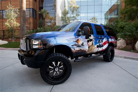 Custom Military Tribute Wrapped Lifted Ford Excursion Off Road Wheels