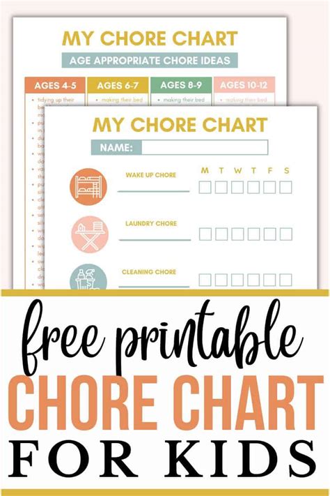 Free Printable Chore Charts By Age Printable Templates