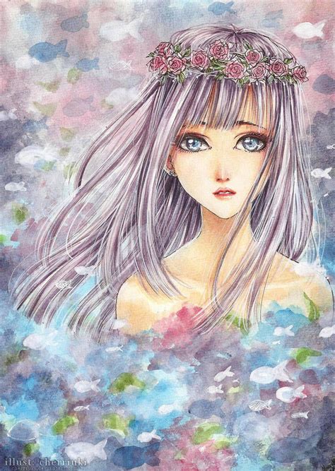 Lilac Hair By Cherriuki Lilac Hair Watercolour Hair Boho Art