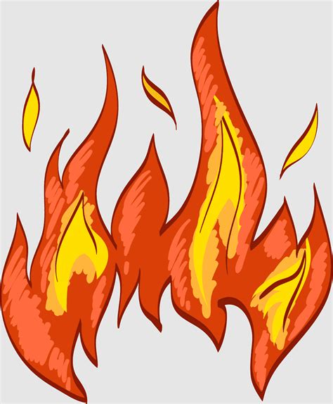 Burning Fire Cartoon Hand Drawing Flames Burning Combustion Claw