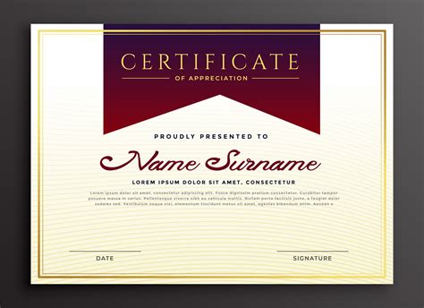 Certificate Of Appreciation Business Template Download Free Vector