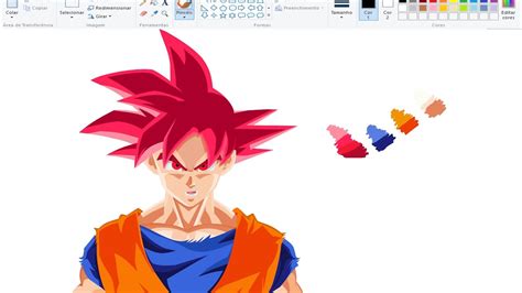 On december 2018, dragon ball super: Drawing Anime on Paint - Goku Super Saiyan God - Dragon ...