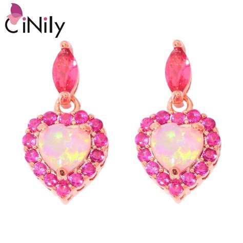 CiNily Created Pink Fire Opal Kunzite Rose Gold Color Wholesale Hot