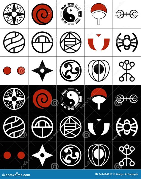 All Naruto Clan Symbols Collection Stock Vector Illustration Of Clan