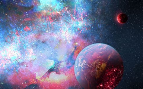 Download Wallpaper 1680x1050 Planets Space Stars Nebula