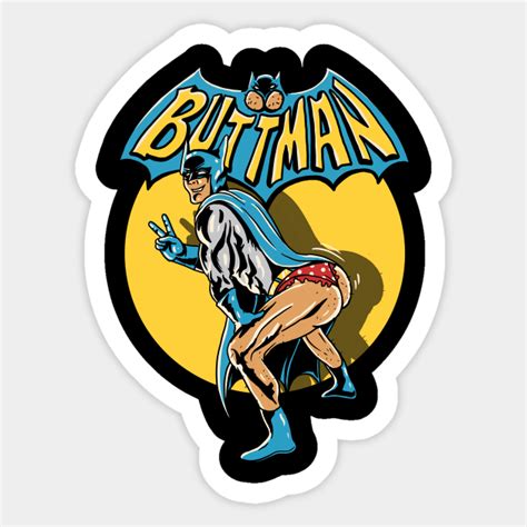 buttman superhero sticker teepublic