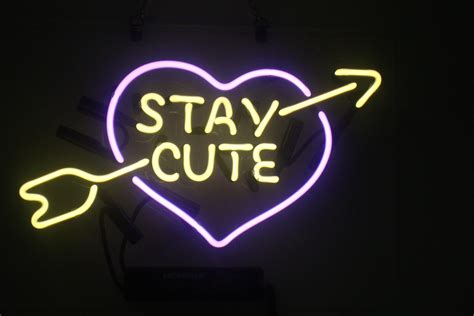 2019 Fashion New Handcraft Neon Sign Stay Cute Real Glass
