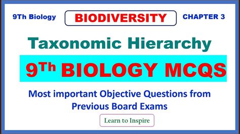 Taxonomic Hierarchy9thbiologymcqschapter 39biologybiodiversity
