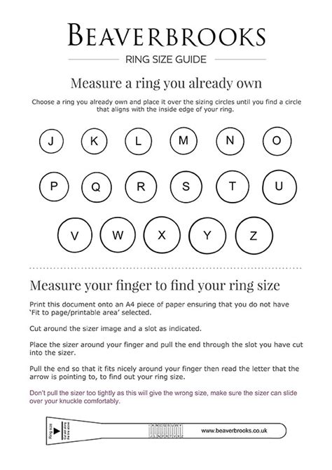 Ring Size Guide Beaverbrooks The Jewellers