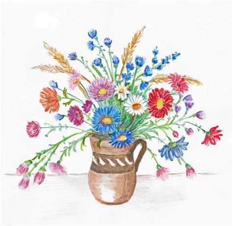 Best Wildflower Bouquet Illustrations Royalty Free Vector Graphics