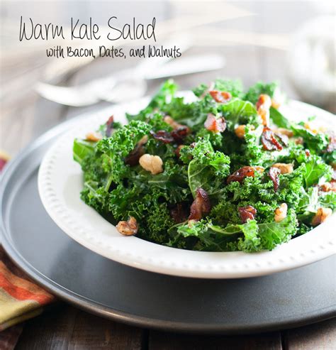 Warm Kale Salad With Bacon Dates And Walnuts Kims Healthy Eats