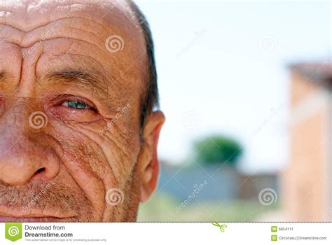 Old wrinkled man stock image. Image of masculine, grandfather - 6654111