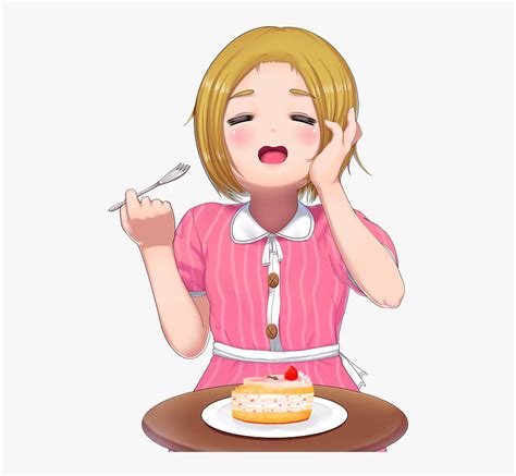 Moe Cute Anime Anime Eat Food Png Transparent Png Kindpng