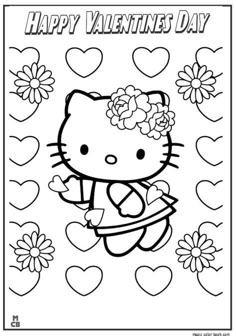 Free Printable Hello Kitty Valentine Coloring Pages Coloring Home