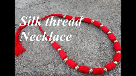 How To Make Silk Thread Necklacered Silk Thread Necklacetutorialdiy