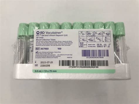 BD Vacutainer PST Gel And Lithium Heparin Blood Collection Tubes