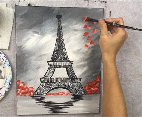 How To Paint An Eiffel Tower Step By Step Painting Canvas Painting