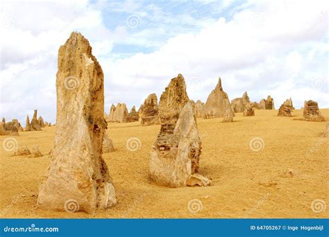 Sandstone Structures In The Pinnacles Desert Western Australia Stock