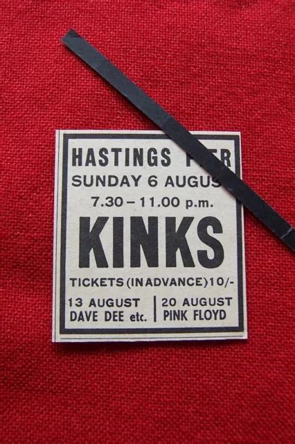 PINK FLOYD ORIGINAL Vintage Gig Concert Advert Hastings Pier The Kinks PicClick