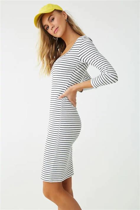 Striped Bodycon Dress Forever 21 In 2020 Striped Bodycon Dress Bodycon Dress Dresses