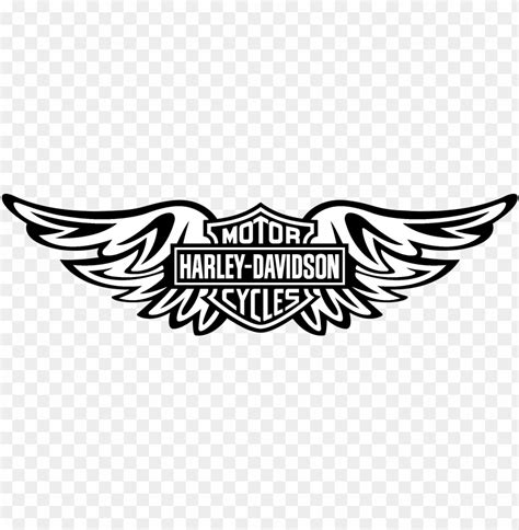 Harley Wings Logo Black And White Logo Harley Davidson Vector Png