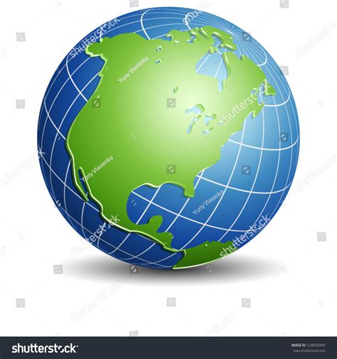 North America Globe Stock Vector Illustration 124503445 Shutterstock