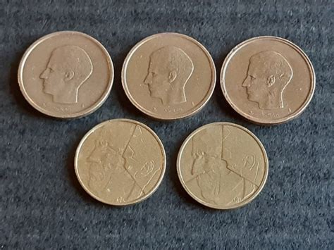 Belgium Coin Set 5 Pieces Vintage Etsy Uk