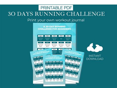 30 Days Running Challenge Printable Etsy