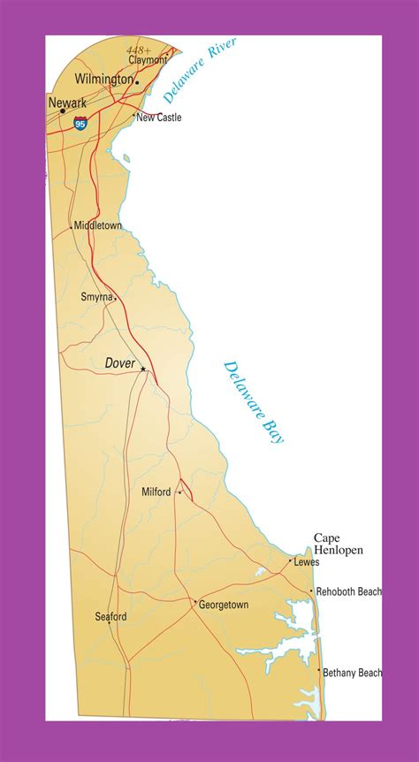 Delaware Political Map Large Printable And Standard Map Whatsanswer