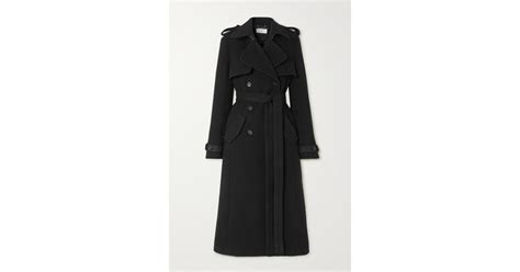 Chlo Belted Double Breasted Wool Blend Trench Coat In Black Lyst