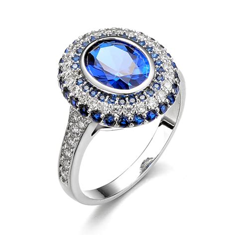 Buy Djm Aaa Quality Fashion Jewelry Blue Crystal Pave
