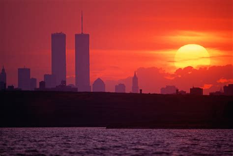 New York New York City Lower Manhattan Skyline Across