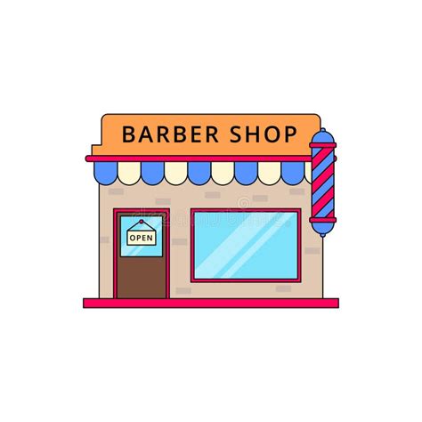Barbershop Cartoon Vector Illustration Isolated On White Background