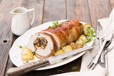 Turkey Breast Roulade With Chestnut Plum Stuffing