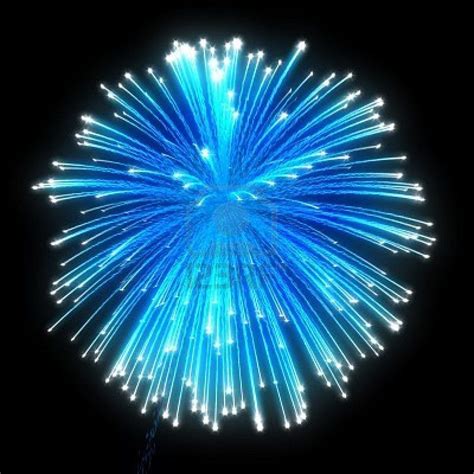 Blue Festive Fireworks At Night Over Black Background Royalty Free