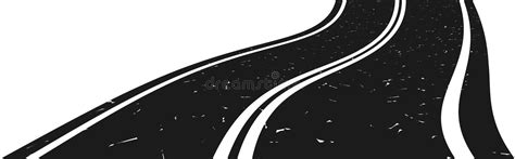 Curved Asphalt Road Going To The Distance Stock Vector Illustration