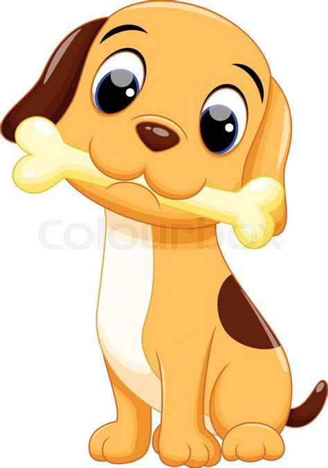 Cute Dog Cartoon Stock Vector Colourbox