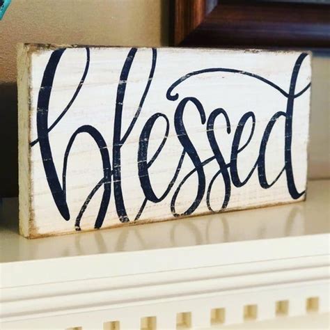 Blessed Wood Sign Wood Signs Wood Signs Sayings Farmhouse Etsy