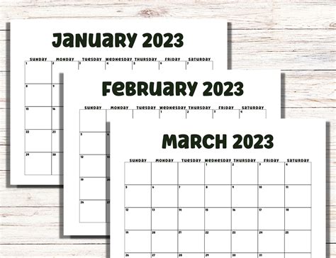 2023 Year Calendar Printable Calendars 2023 Printable Monthly Calendar