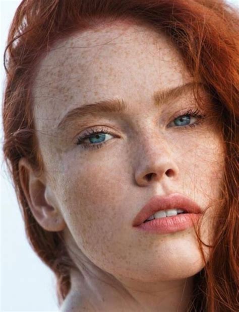 freckled red ginger haired gal with blue eyes gingerhair beautiful red hair red hair