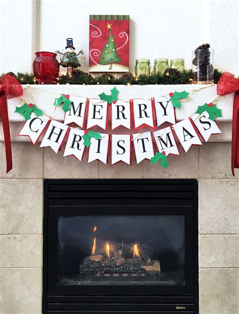 Diy Christmas Banner With Free Printable Angie Holden The Country