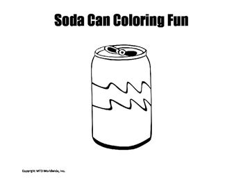 Soda Can Coloring Page By Lesson Machine Tpt